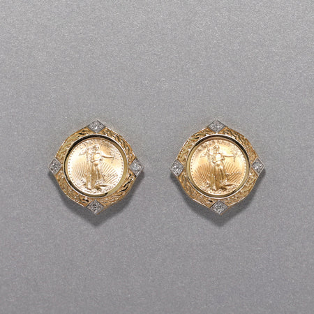 American Eagle Gold Coin Earrings - Lueur Jewelry