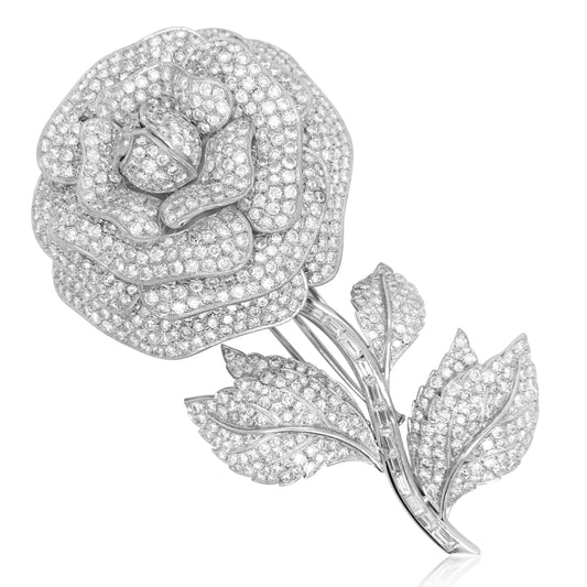 Coldwell, Diamond Flower Brooch - Lueur Jewelry