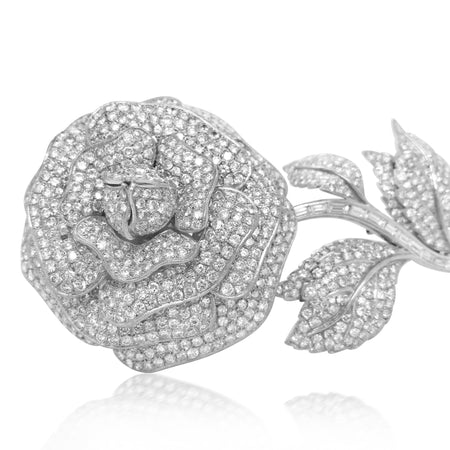 Coldwell, Diamond Flower Brooch - Lueur Jewelry