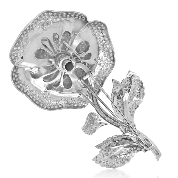 Coldwell, Diamond Flower Brooch - Lueur Jewelry