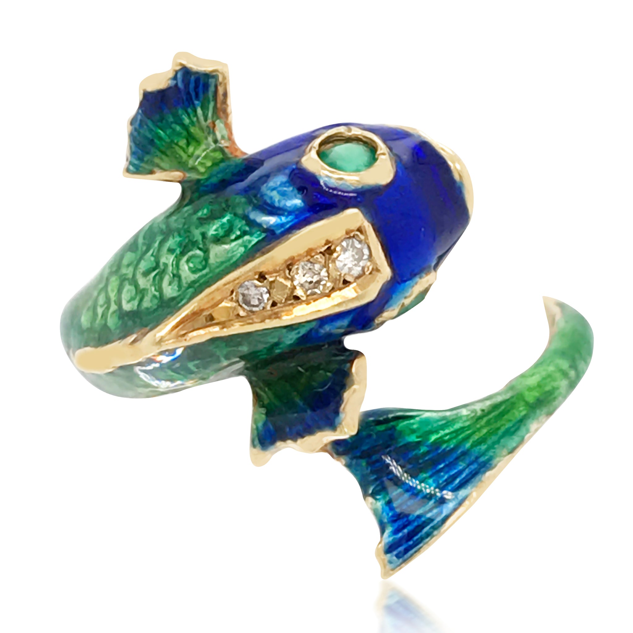 Enamel Fish Ring - Lueur Jewelry