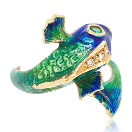 Enamel Fish Ring - Lueur Jewelry