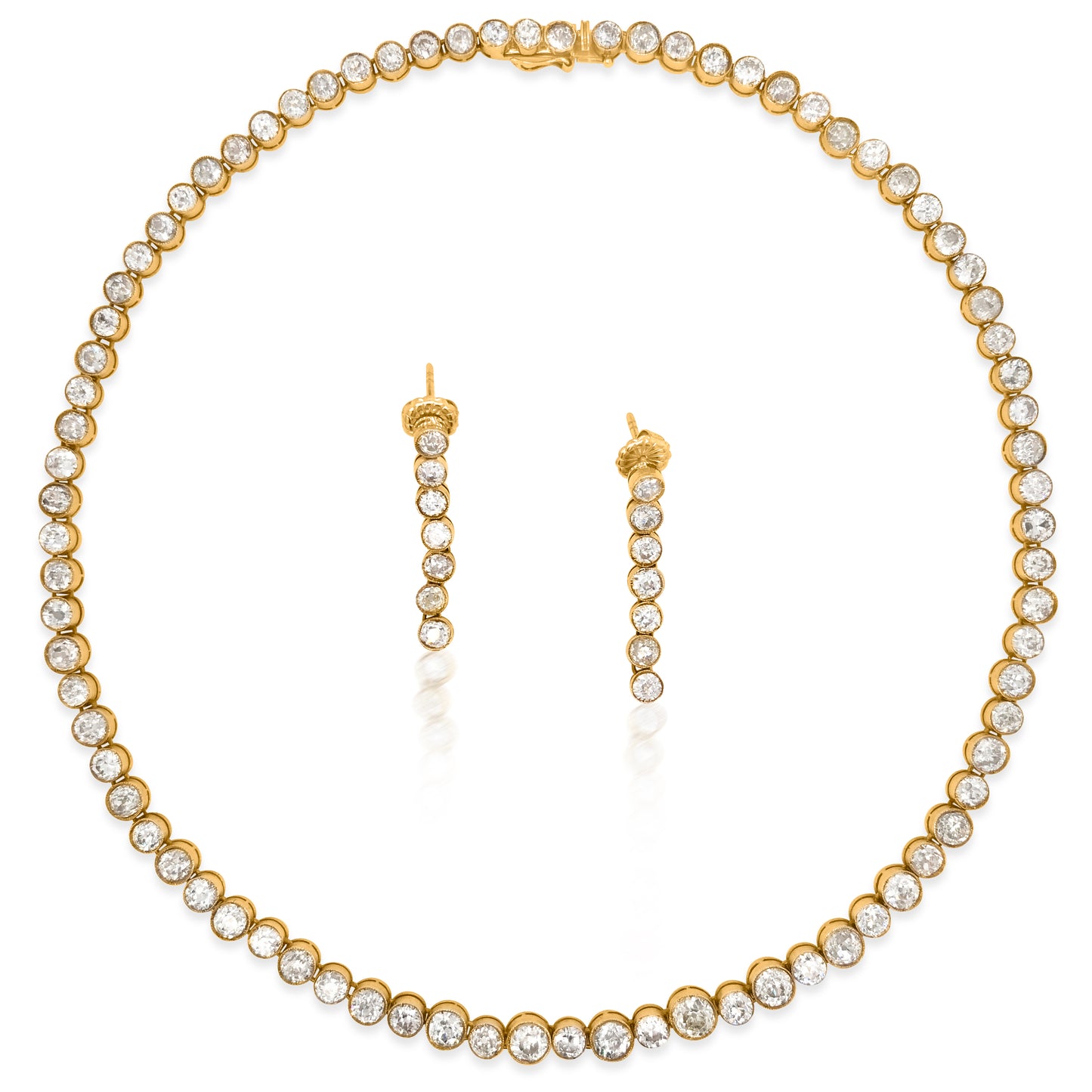 Diamond Necklace with Matching Earrings - Lueur Jewelry