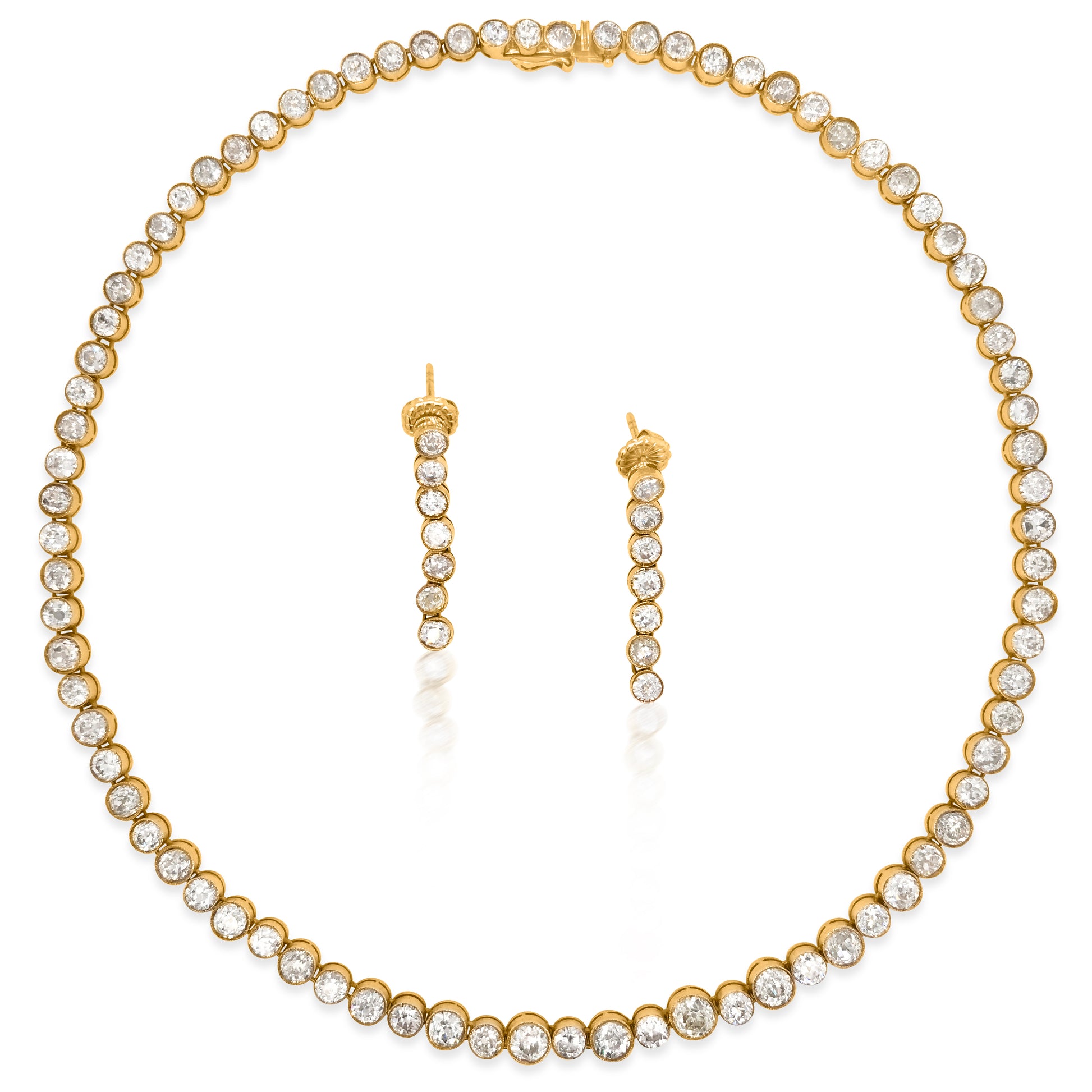 Diamond Necklace with Matching Earrings - Lueur Jewelry