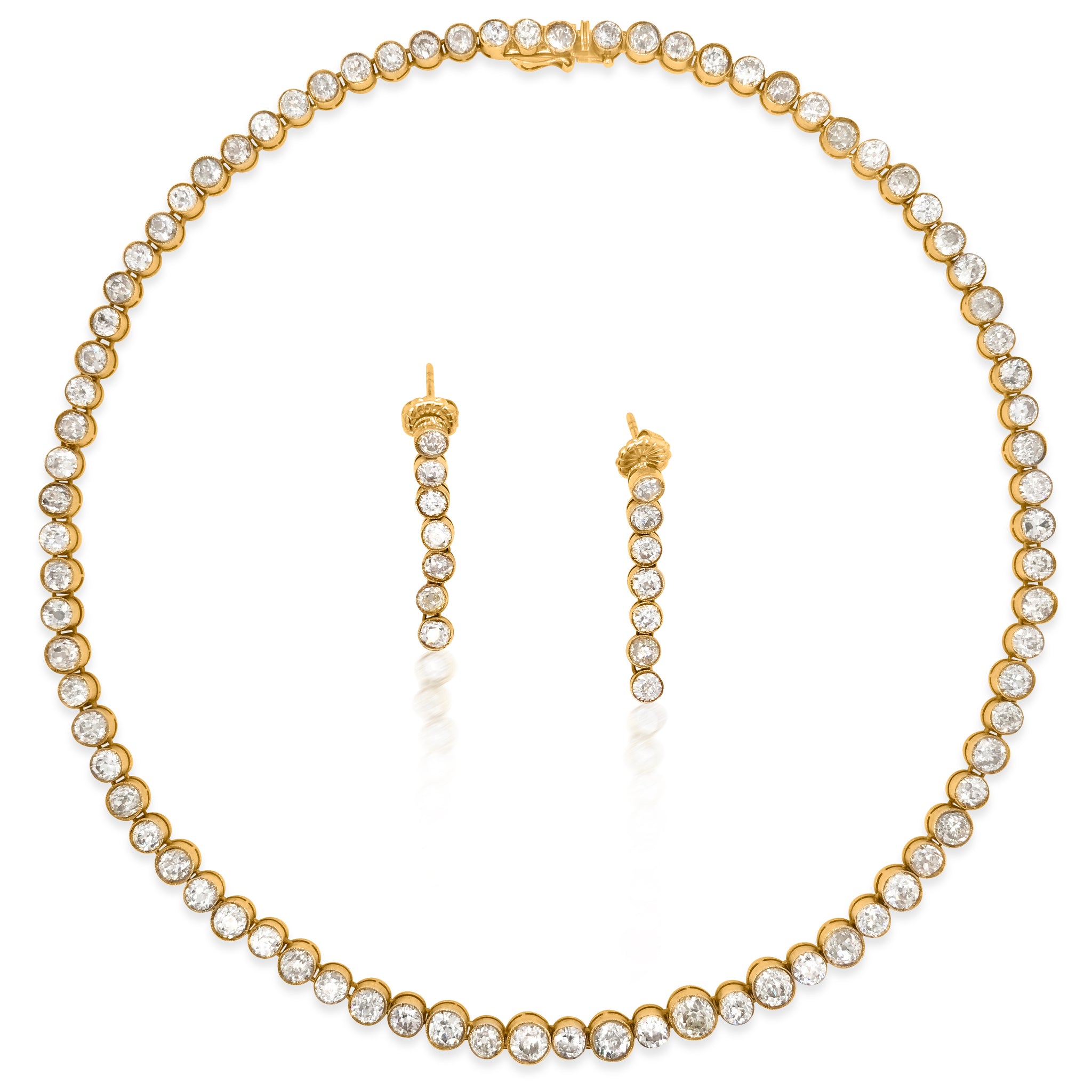 Diamond Necklace with Matching Earrings - Lueur Jewelry
