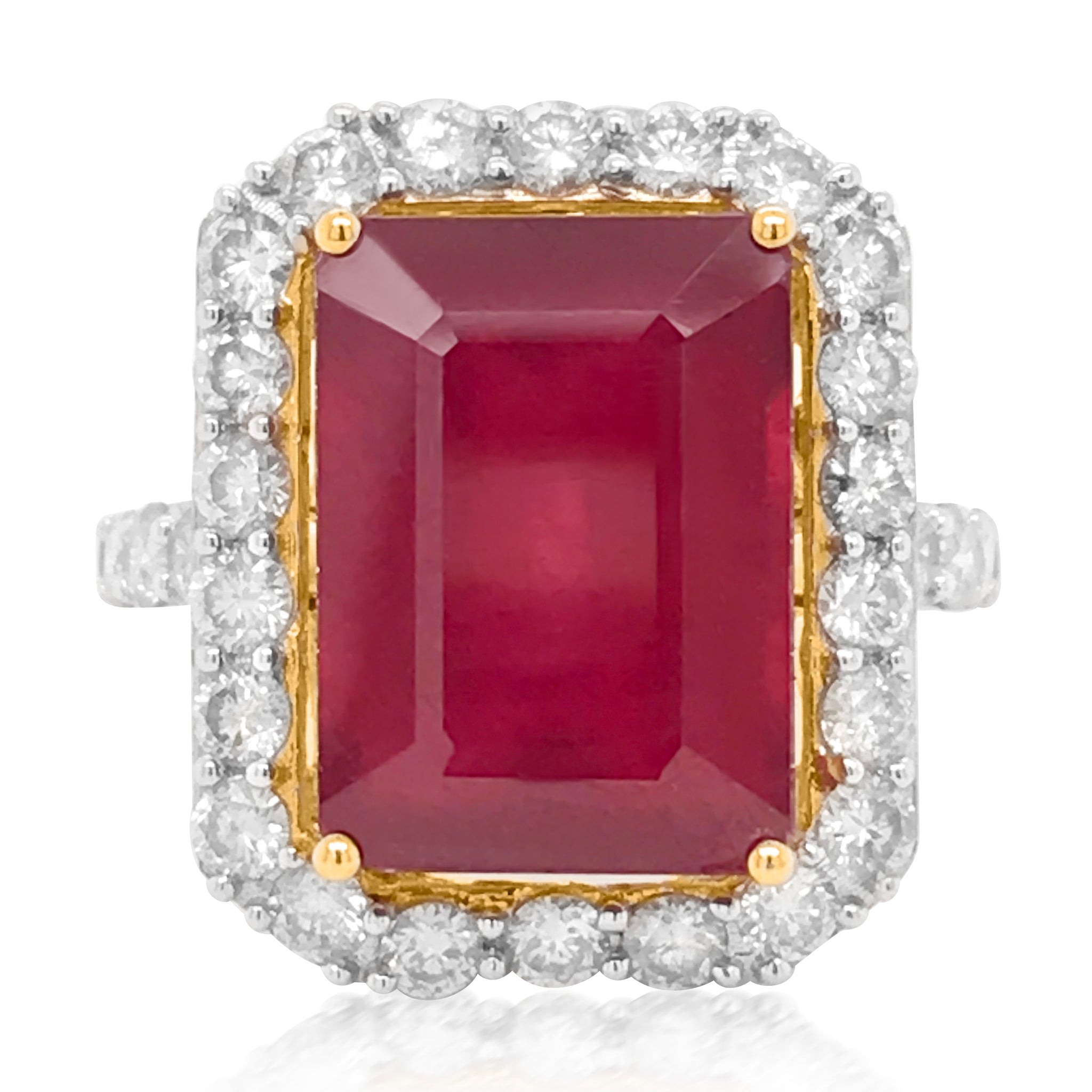 Diamond Ring Cushion-shaped Ruby - Lueur Jewelry