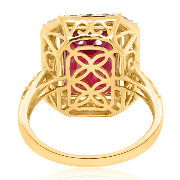 Diamond Ring Cushion-shaped Ruby - Lueur Jewelry