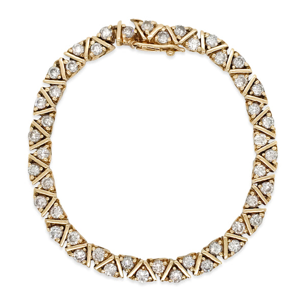 14K Gold  Diamond Bracelet - Lueur Jewelry