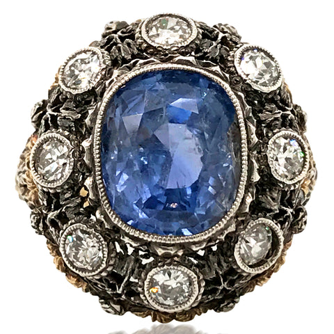 Buccellati, Sapphire Diamond Ring - Lueur Jewelry