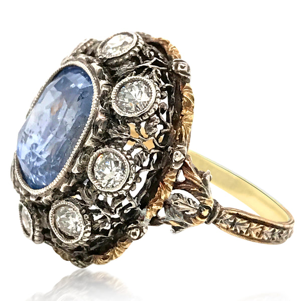 Buccellati, Sapphire Diamond Ring - Lueur Jewelry
