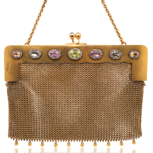 Faberge, Diamond Gold Purse - Lueur Jewelry