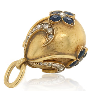 Faberge, Sapphire Gold Egg - Lueur Jewelry
