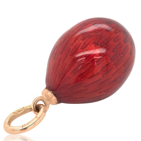 Faberge, Red Enamel Egg - Lueur Jewelry