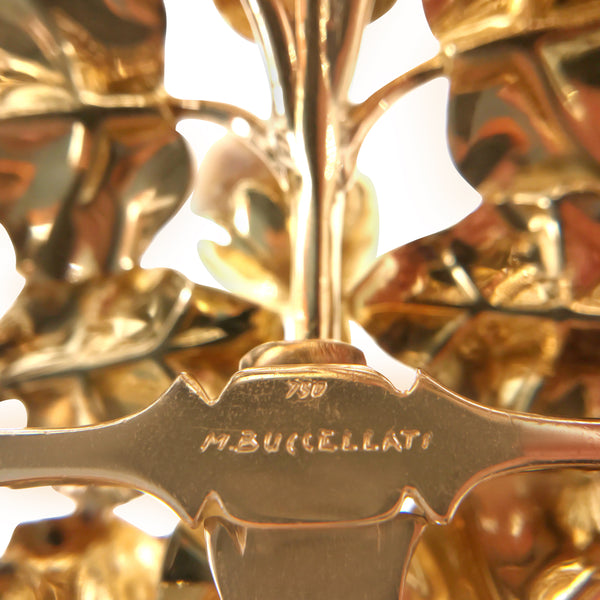 Buccellati, Baroque Pearl Leaf-motif Gold Bangle - Lueur Jewelry
