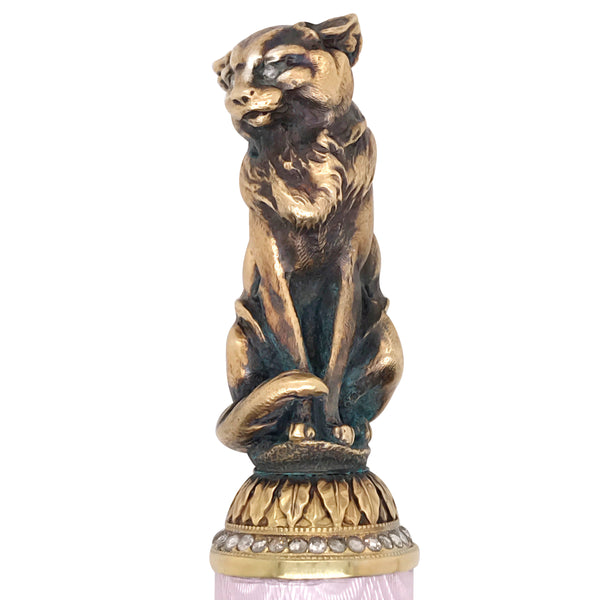 Faberge, Gold Letter Opener with a Cat - Lueur Jewelry