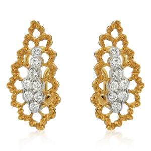 Buccellati, 18K Two-color Gold Diamond Earrings - Lueur Jewelry