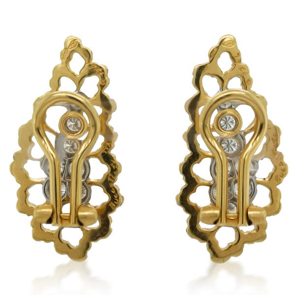 Buccellati, 18K Two-color Gold Diamond Earrings - Lueur Jewelry