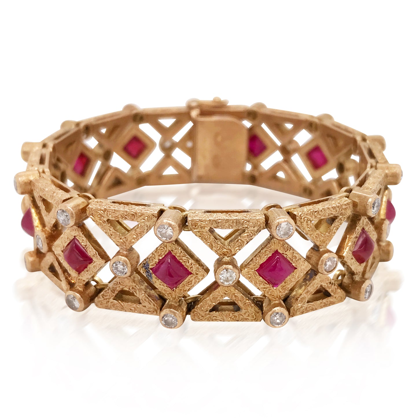 Buccellati, Ruby Diamond Gold Bracelet - Lueur Jewelry