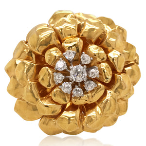 Cartier, Diamond Flower Brooch - Lueur Jewelry