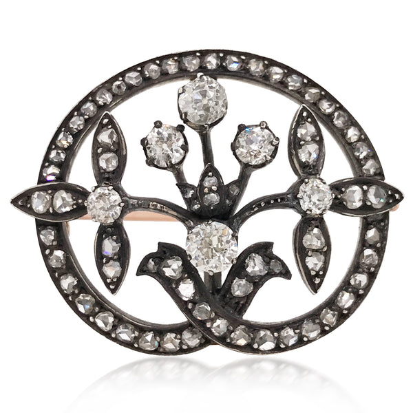Faberge, Diamond Floral Brooch - Lueur Jewelry