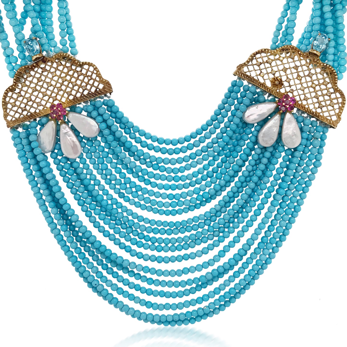Turquoise Gold Necklace - Lueur Jewelry