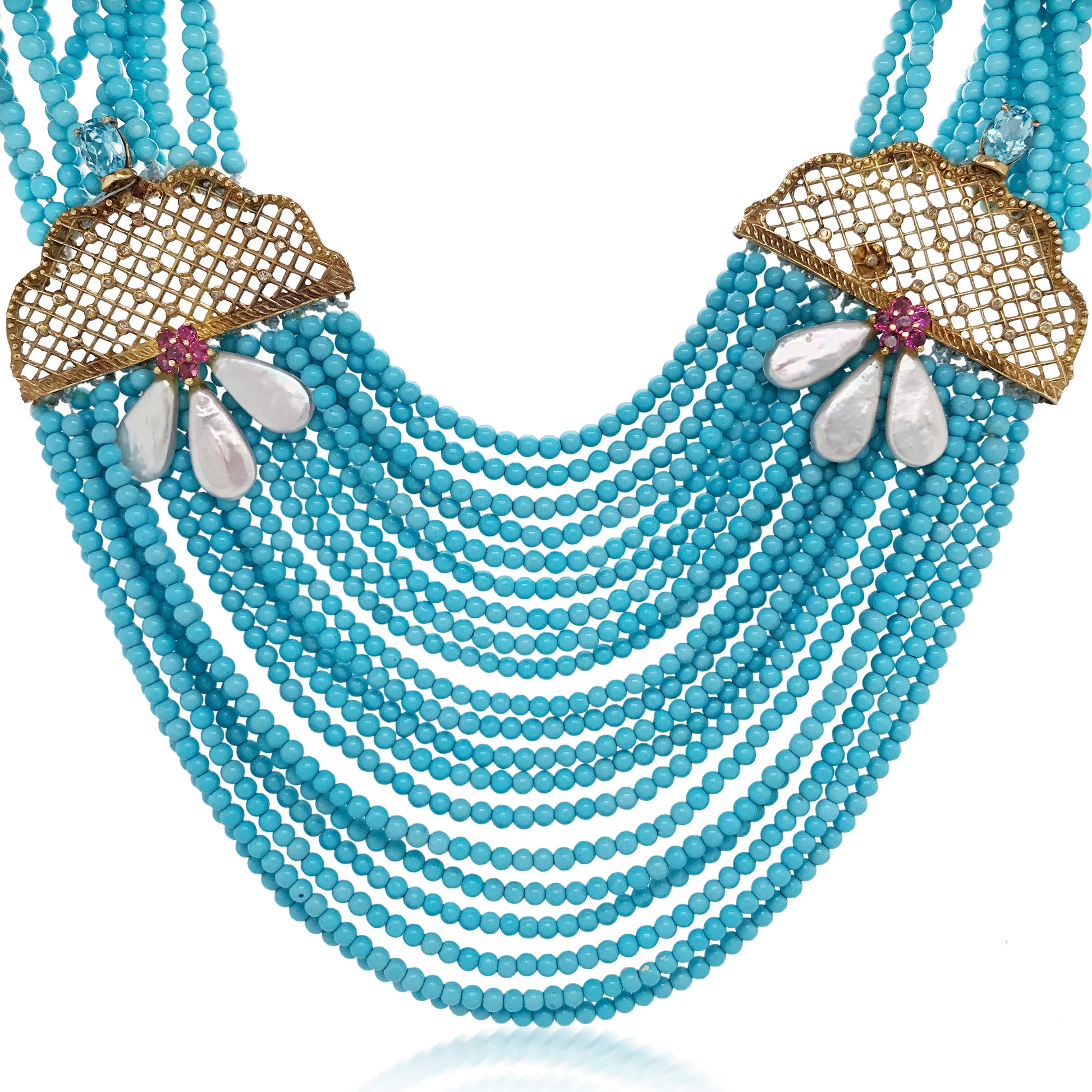 Turquoise Gold Necklace - Lueur Jewelry