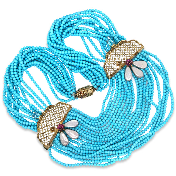Turquoise Gold Necklace - Lueur Jewelry