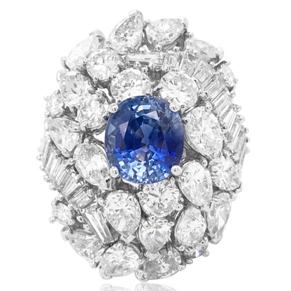 Sapphire Diamond Ring, GIA