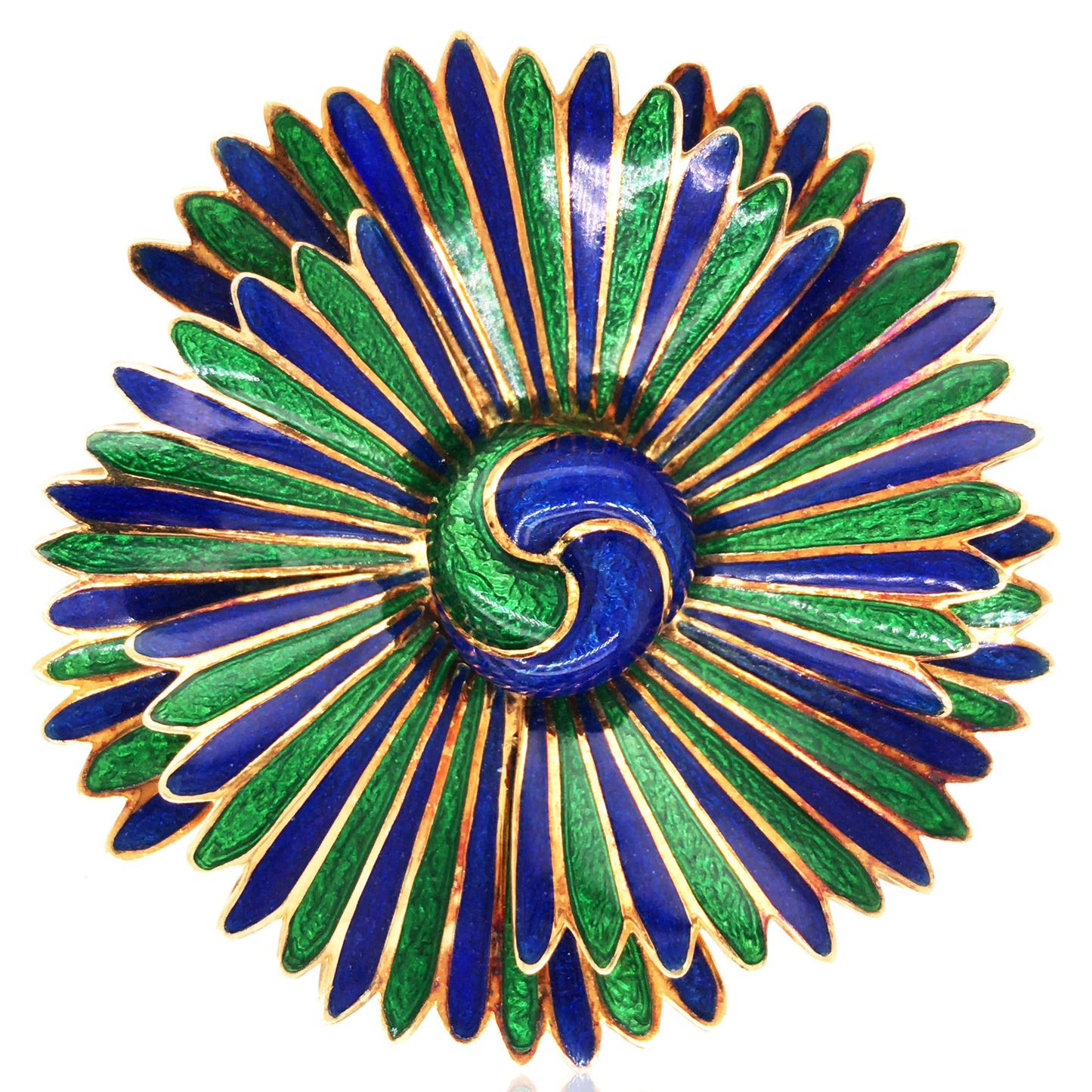 David Webb, 18K Gold Enamel Brooch