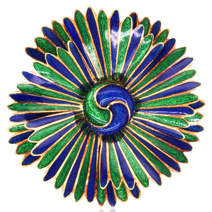David Webb, 18K Gold Enamel Brooch