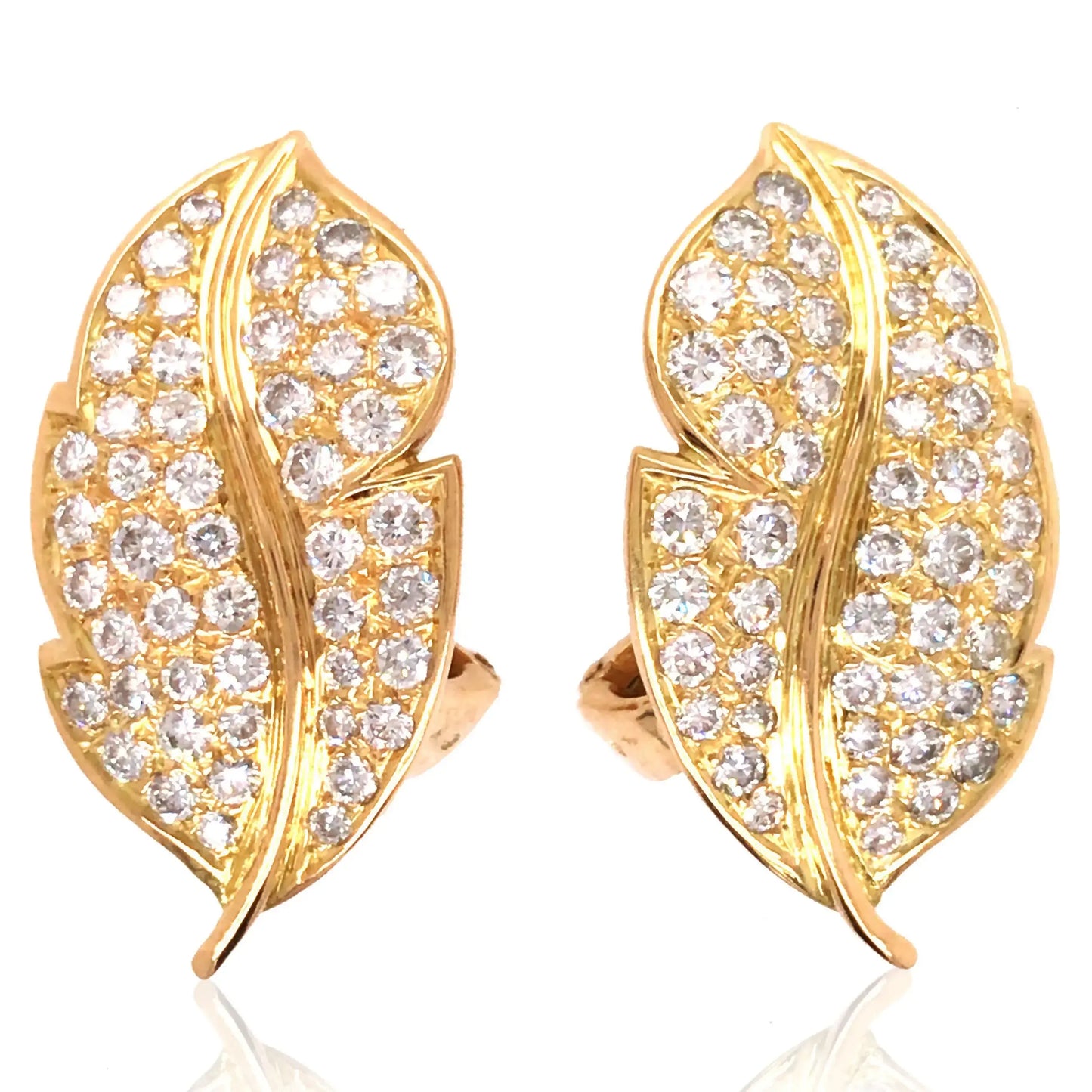 Van Cleef & Arpels, 18K Gold Diamond Earrings VCA