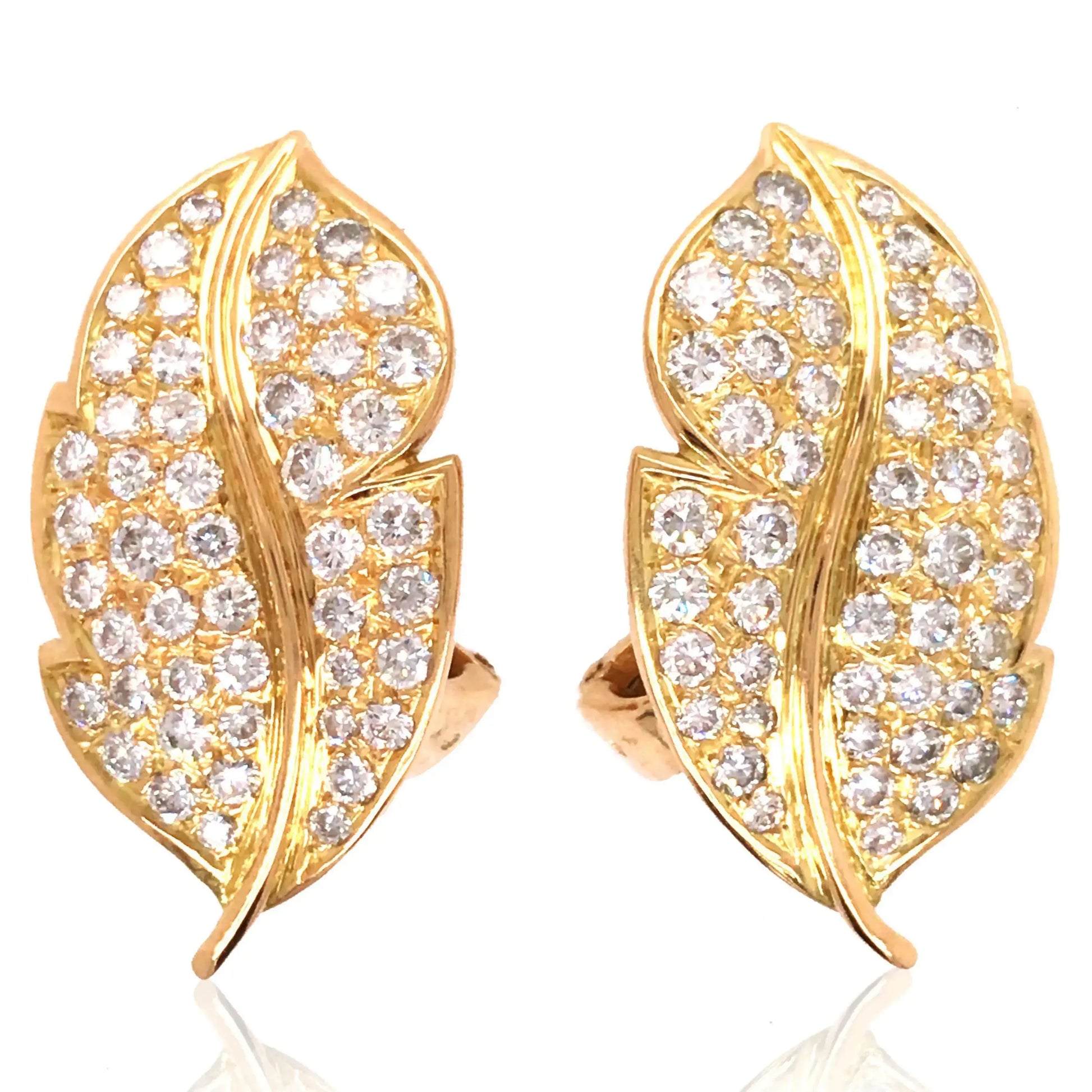 Van Cleef & Arpels, 18K Gold Diamond Earrings VCA