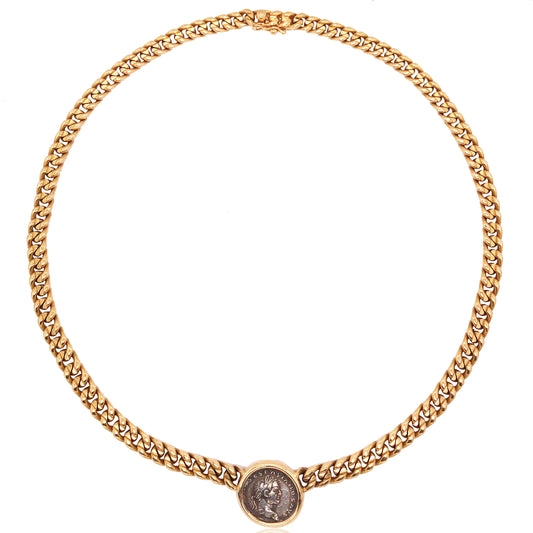 Bvlgari, 18K Gold Ancient Coin Necklace