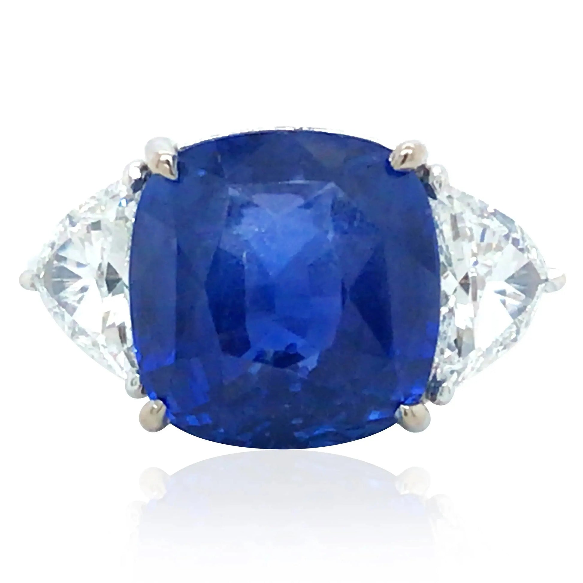 18K Gold 10.04ct Burma no-heat Sapphire Diamond Ring, GIA Lueur Jewelry