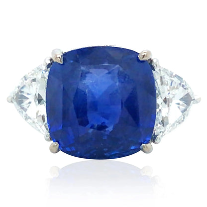 18K Gold 10.04ct Burma no-heat Sapphire Diamond Ring, GIA Lueur Jewelry